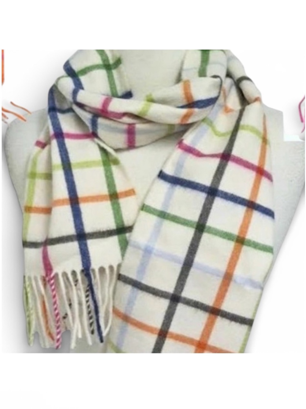 Coach tattersall cashmere scarf plaid neck scarf NWT
